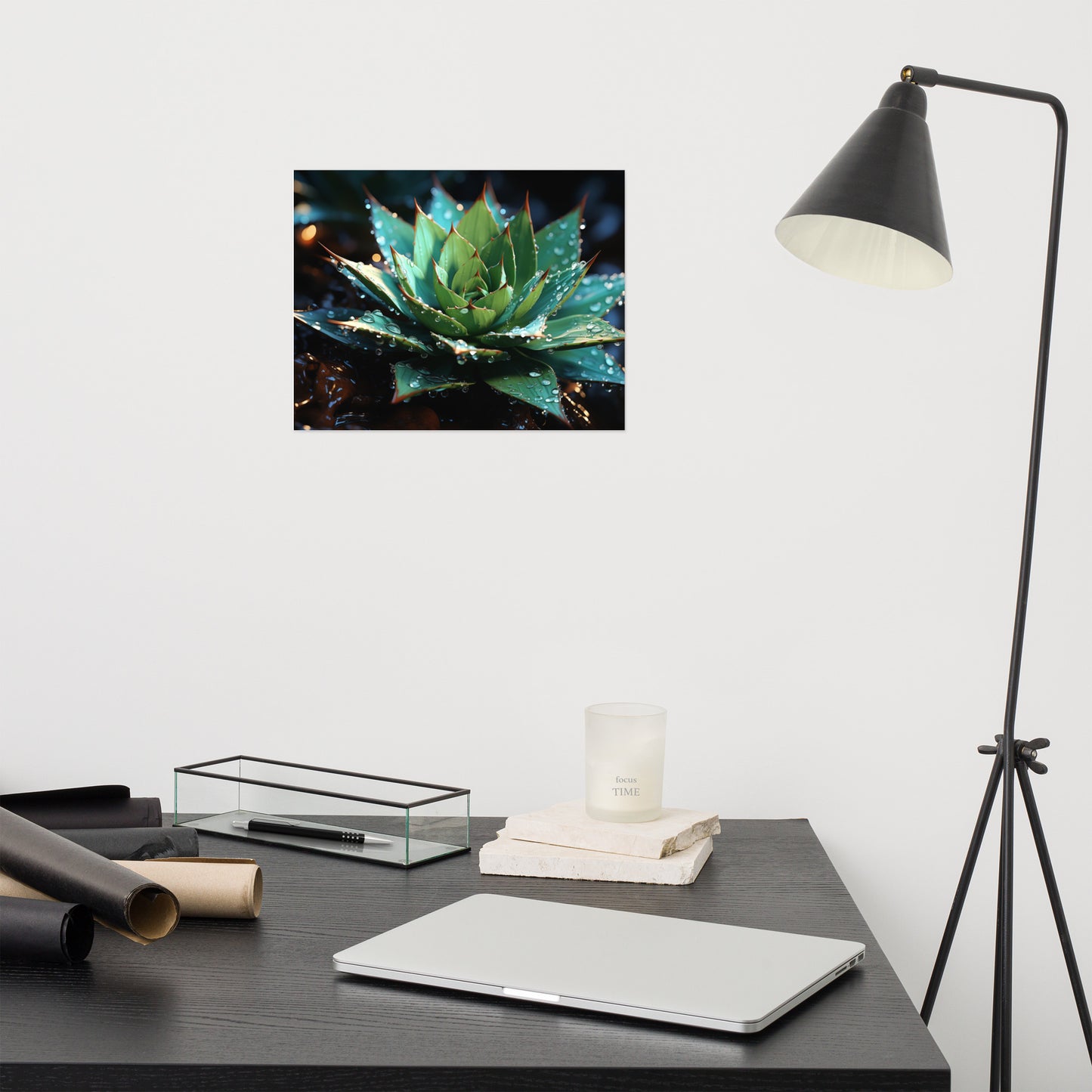 Botanical Wall Prints: Emberglow Succulent Surreal - Digital Artwork Loose Art Print