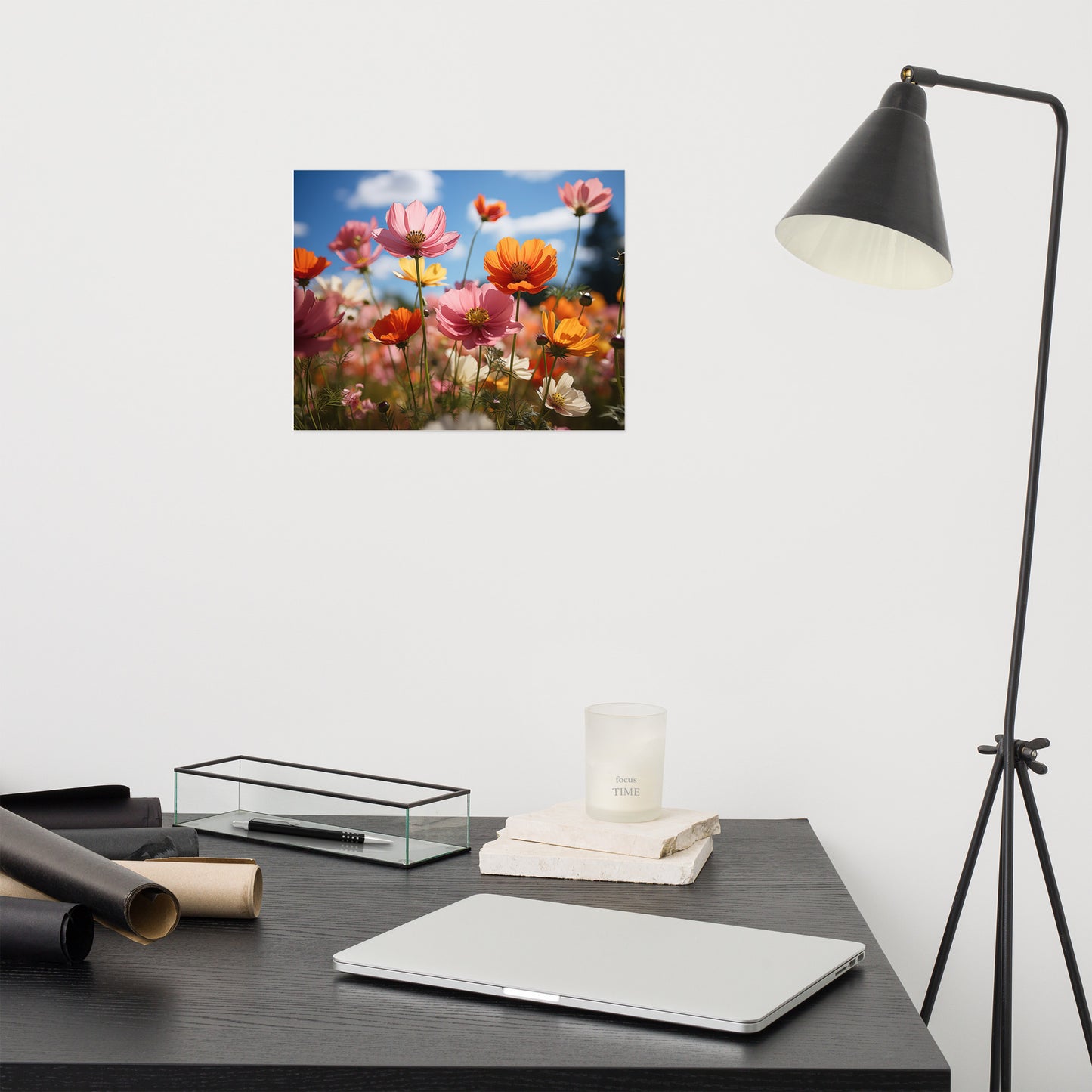 Wall Decor Farmhouse Style: Eternal Flower Meadow Flowers Photorealism - Digital Artwork Loose Art Print