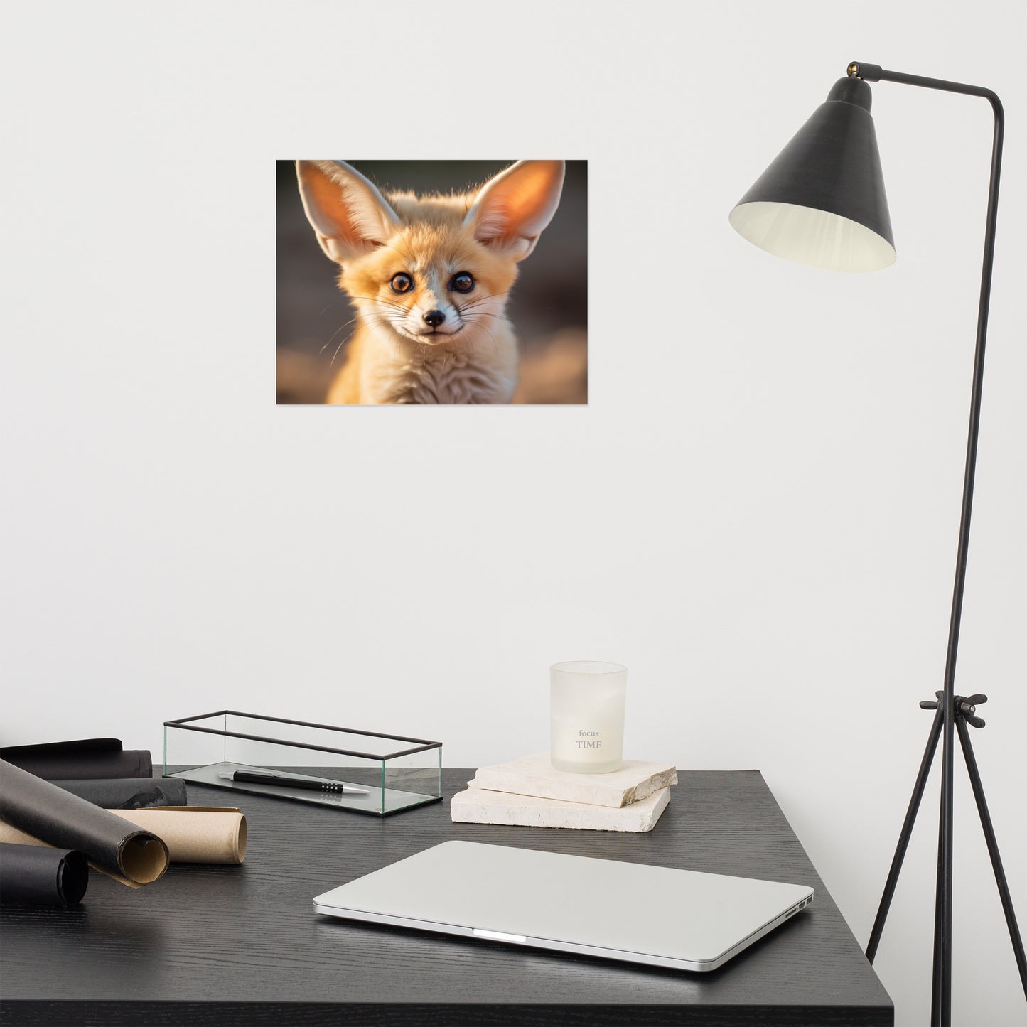 Fennec Fox Portrait Photorealism - Digital Artwork Loose Art Print