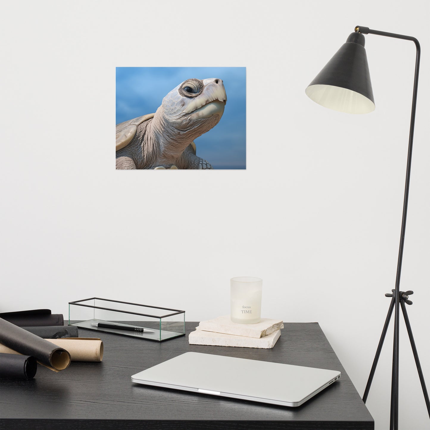 Ghost of the Sea Kemps Ridley Sea Turtle Coastal Photorealism - Digital Artwork Loose Art Print