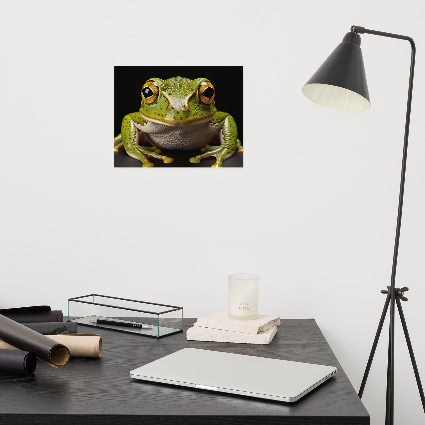 Goggle Eyes Hylidae Tree Frog Photorealism - Digital Artwork Loose Art Print