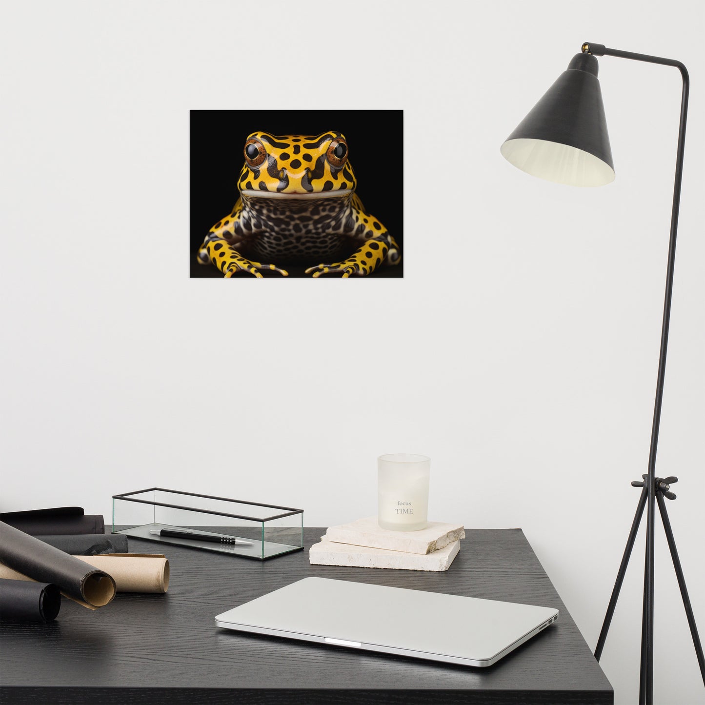 Golden Wonder Southern Corroboree Frog Close-up Photorealism - Digital Artwork Loose Art Print