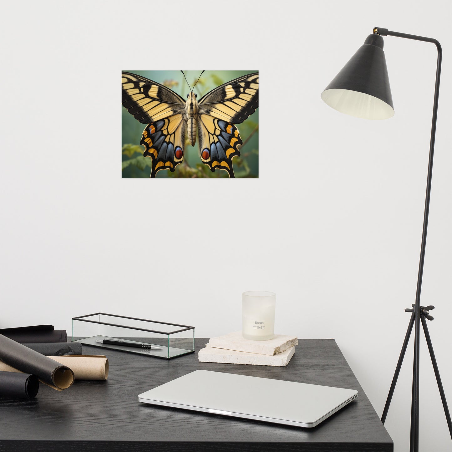 Kaleidoscope of Color Swallowtail Butterfly Close-up Photorealism - Digital Artwork Loose Art Print