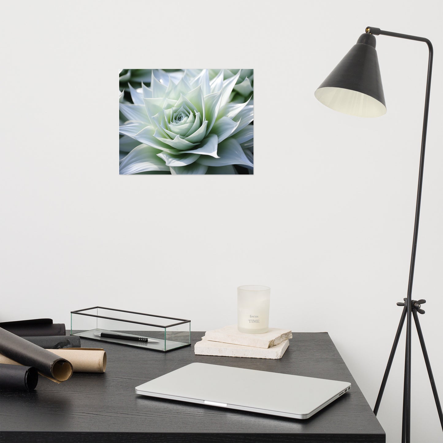 Leaf Lullaby Succulent Photorealism - Digital Artwork Loose Art Print