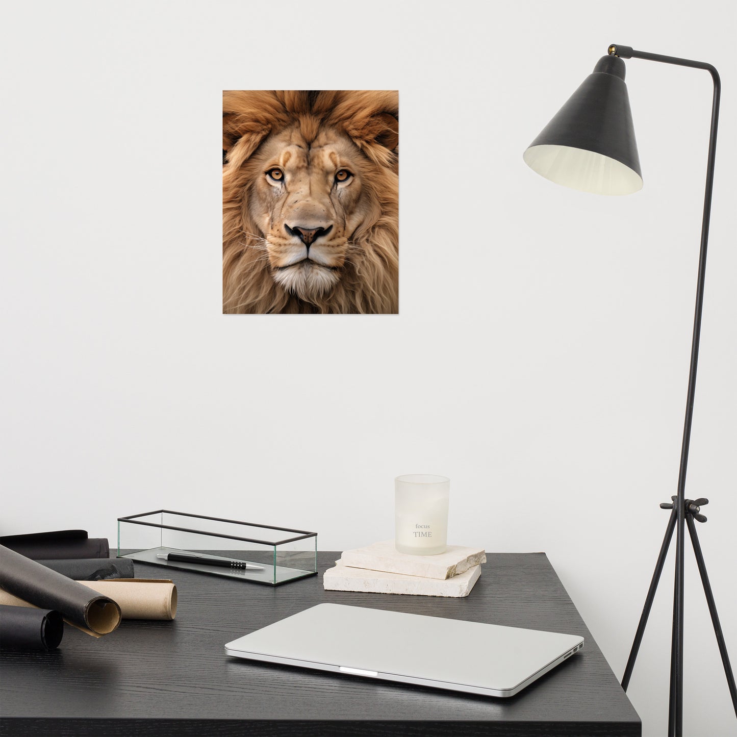 Mane Attraction Lion Photorealism - Digital Artwork Loose Art Print