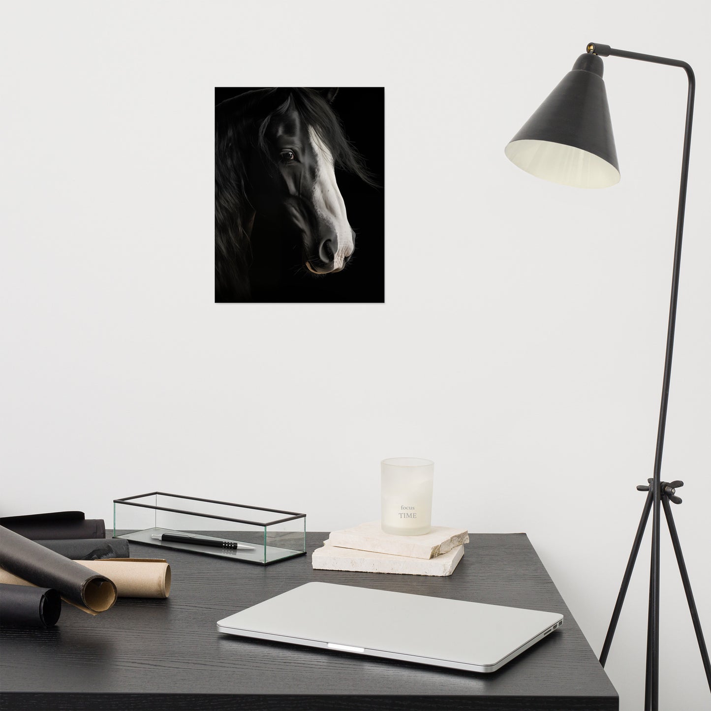 Moonlit Mane Photorealism - Digital Artwork Loose Art Print