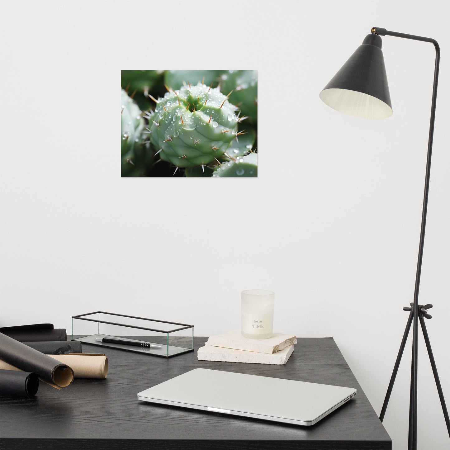 Prickly Pearls Succulent Photorealism - Digital Artwork Loose Art Print