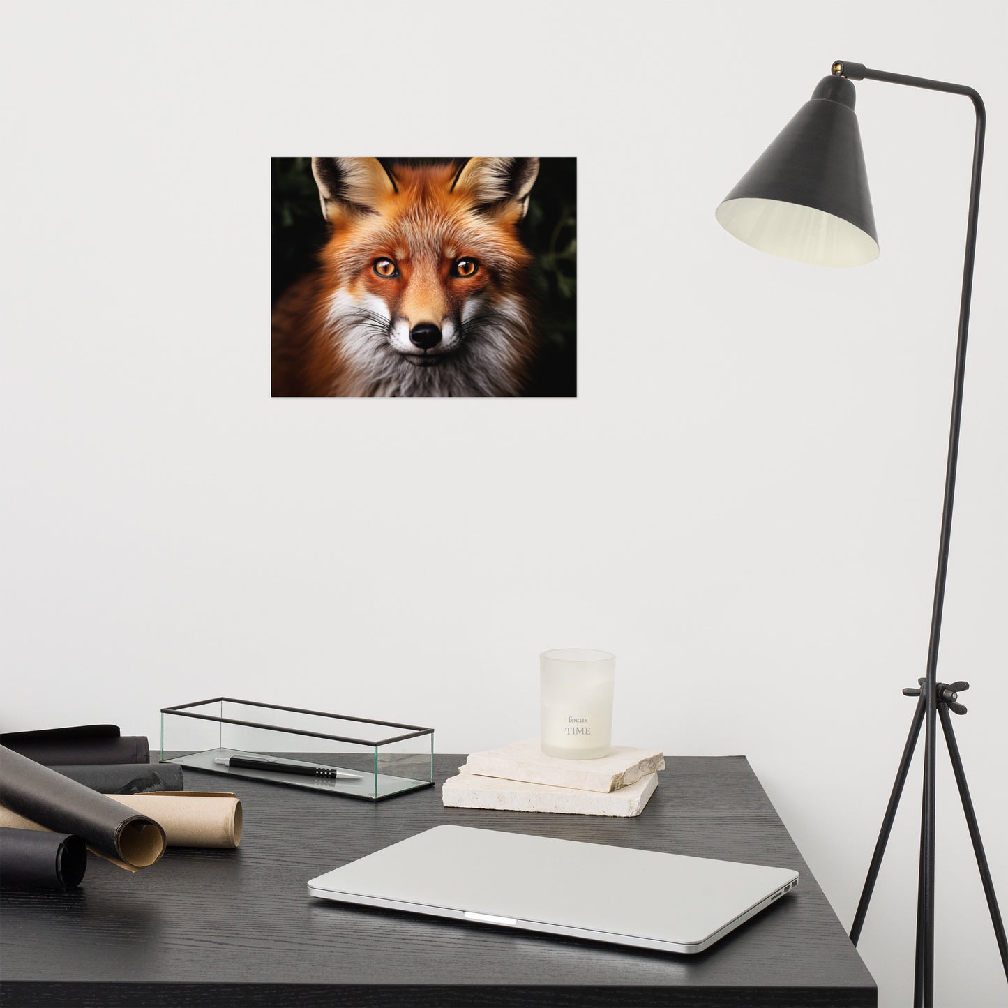 The Fox's Spirit - Red Fox Portrait Photorealism - Digital Artwork Loose Art Print