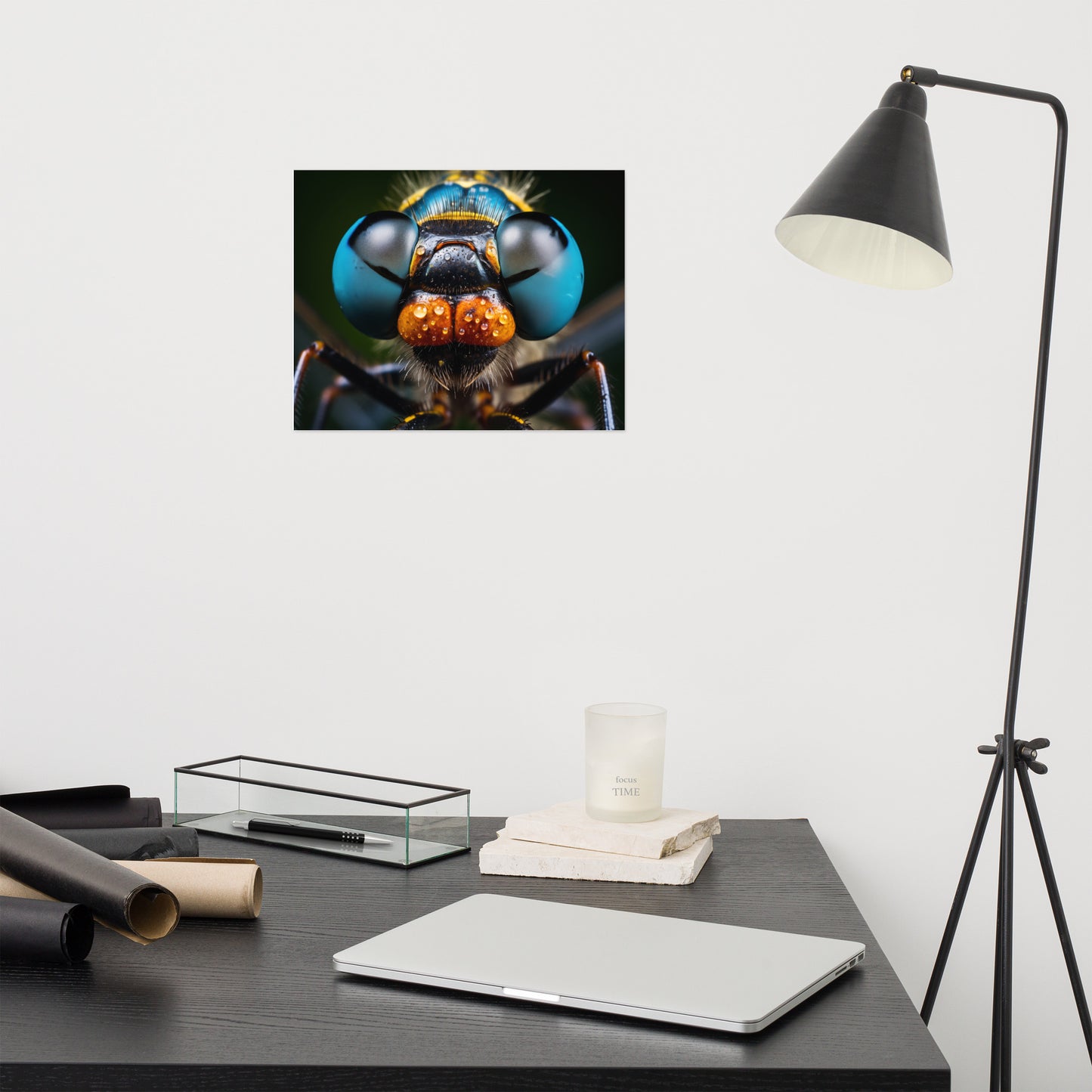 The Hunter's Eye Dragonfly Photorealism - Digital Artwork Loose Art Print