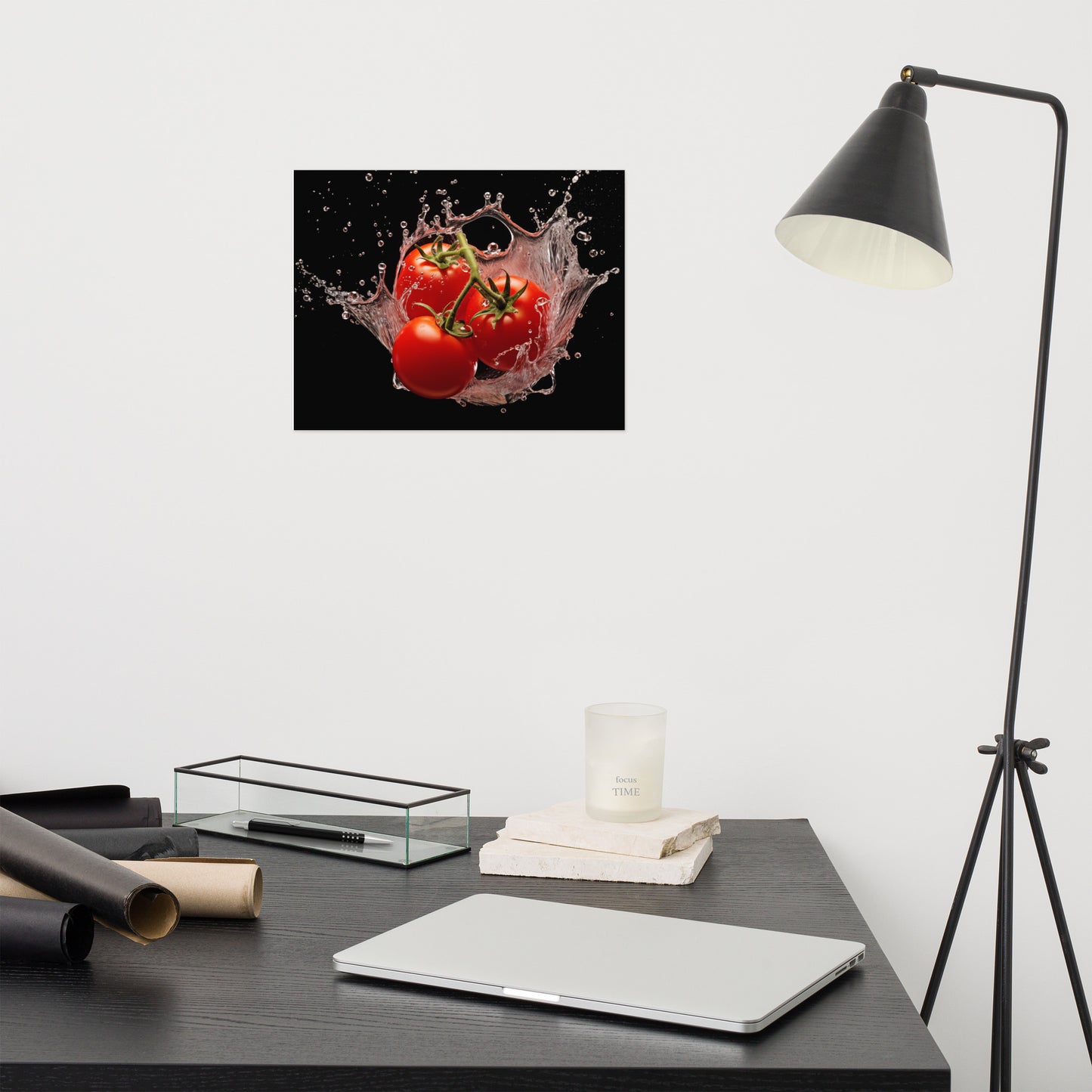 Tomato Splash - Tomatoes in Water Photorealism - Digital Artwork Loose Art Print