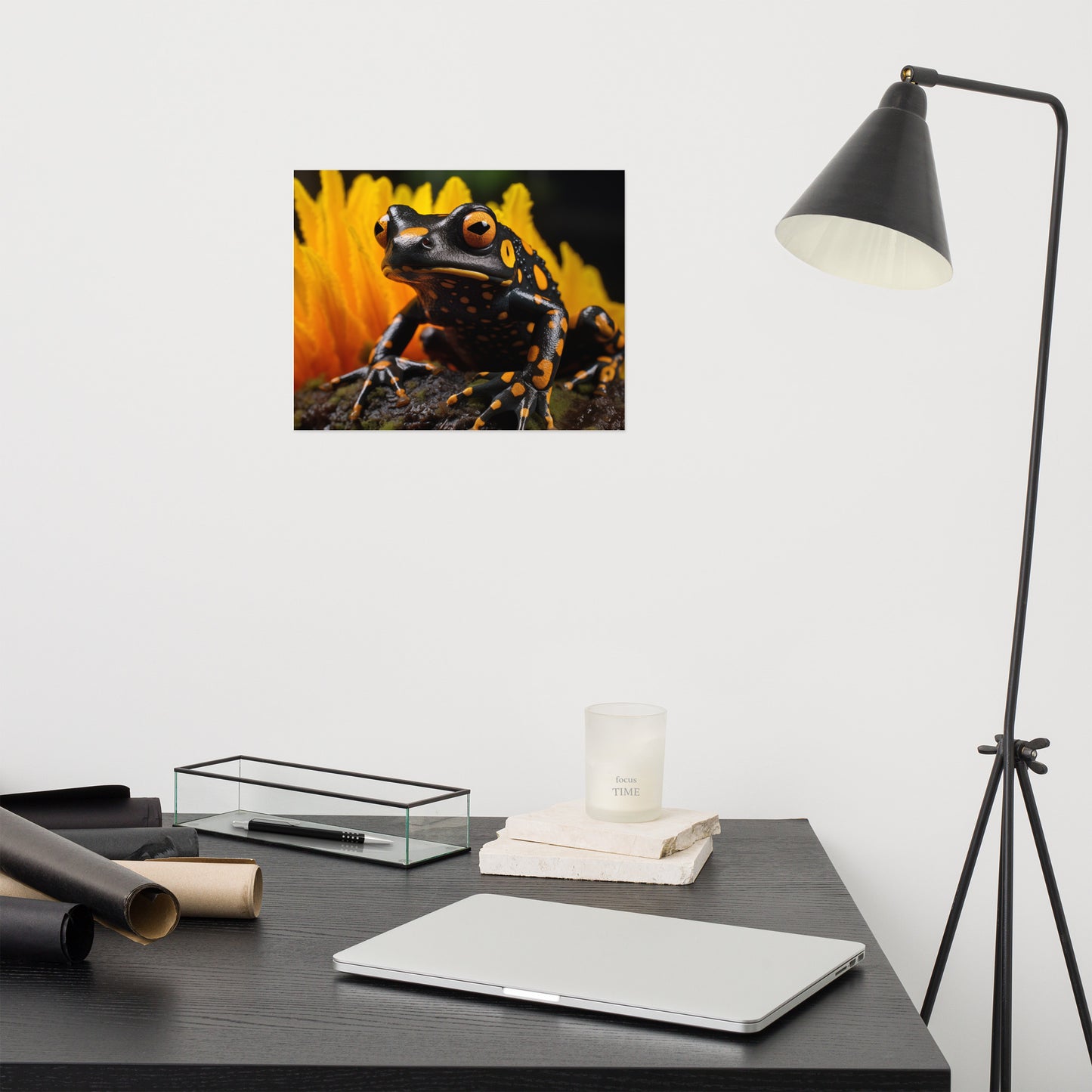 Toxic Treasure Dart Frog Photorealism - Digital Artwork Loose Art Print