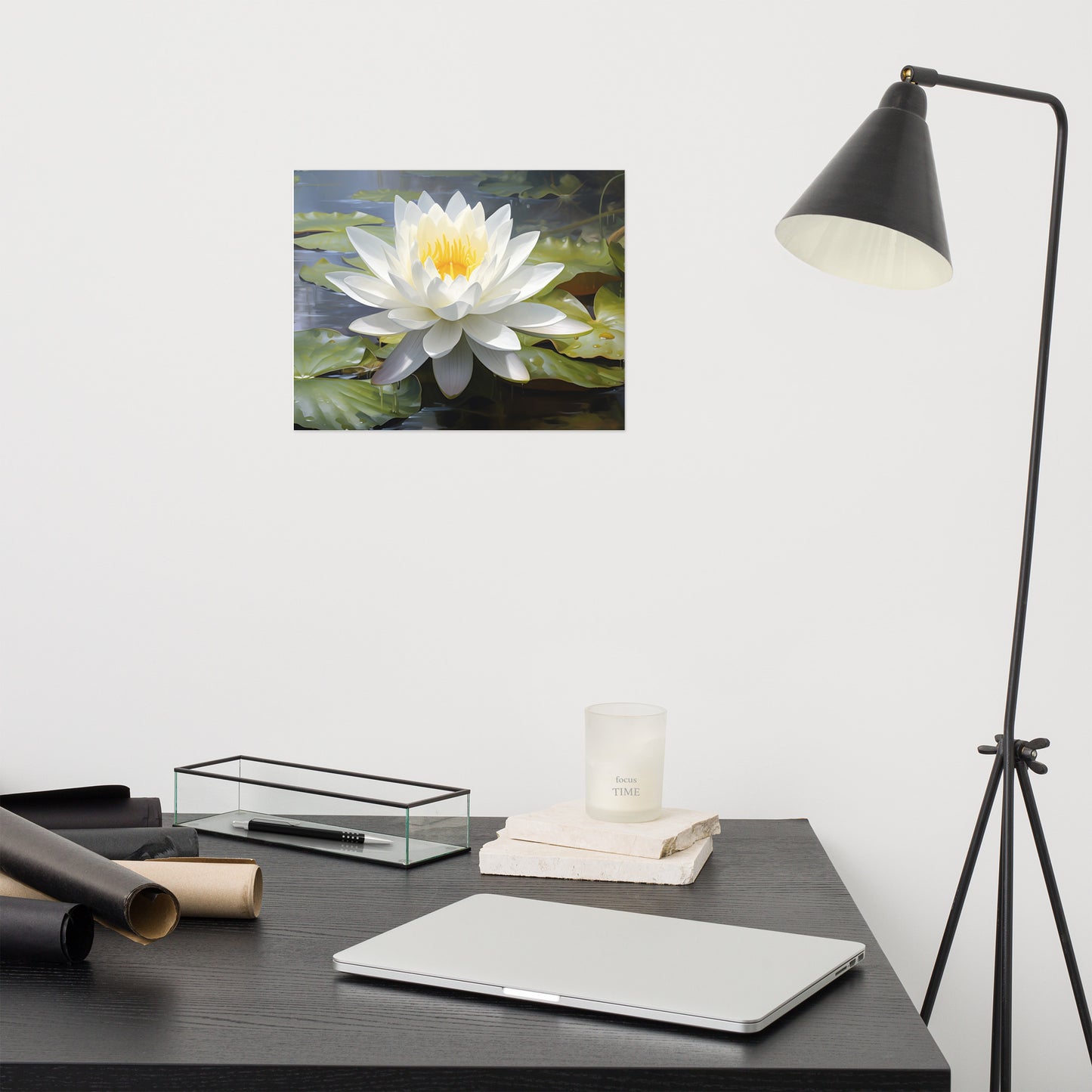 Tranquil Bloom Oil Painting - Digital Artwork Loose Art Print