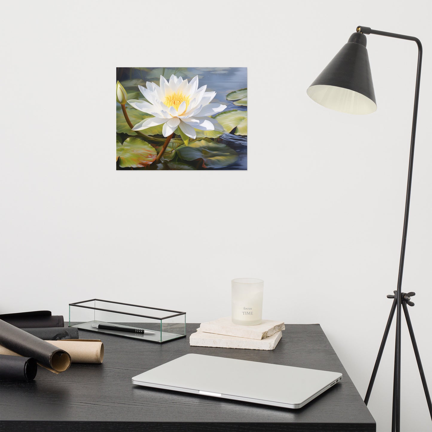 Whispers of the Water Lily Oil Painting - Digital Artwork Loose Art Print