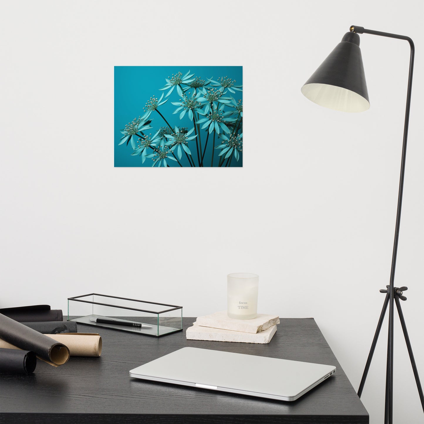 Turquoise Tranquility Realism Painting Digital Artwork Loose Art Print