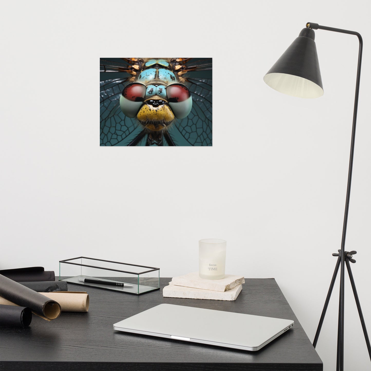 Dragonfly Art: "Dragonfly's Gaze" Photorealism - Digital Artwork Loose Print