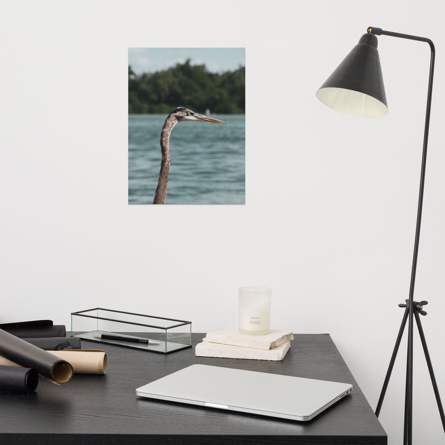 Heron in the Sound Bird / Animal / Wildlife Photo Loose Wall Art Print