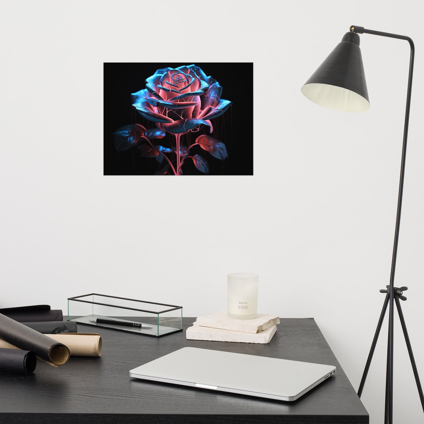 Abstract Art Pieces: "Neoteric Bloom" - Minimal / Modern / Floral / Botanical Frameless Print