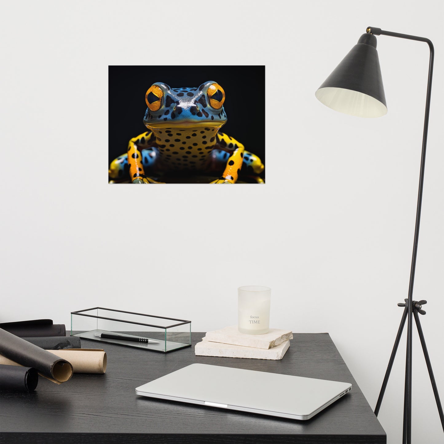 Frog Art: A Glimpse of the Exotic Poison Dart Frog Close-up Photorealism - Digital Artwork Loose Art Print