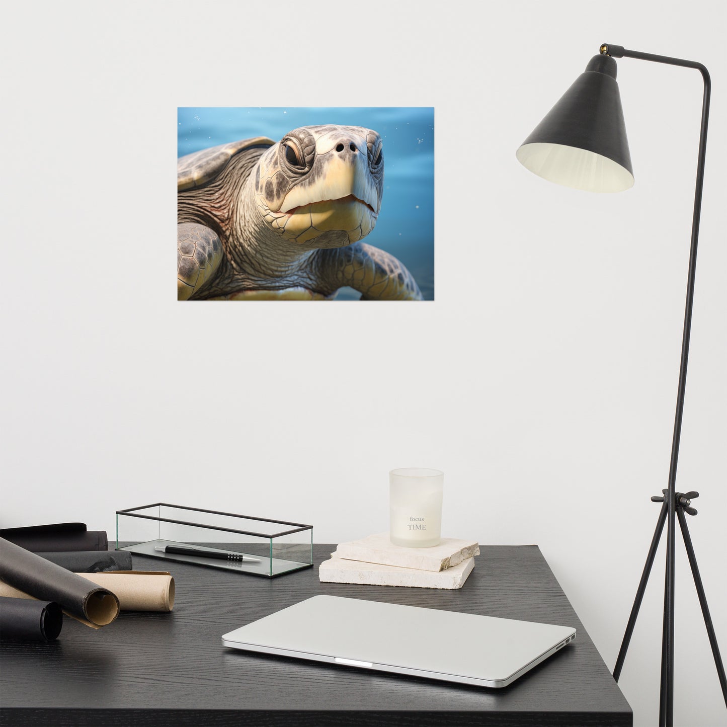 Sea Turtle Art: Ancient Eyes Olive Ridley Close-up Photorealism Painting - Digital Artwork Loose Print