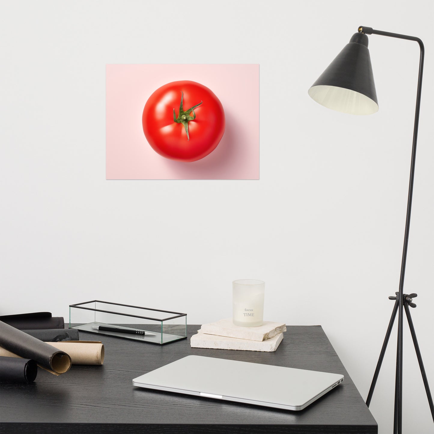 Before the First Slice Tomato Photorealism Painting - Digital Artwork Loose Art Print