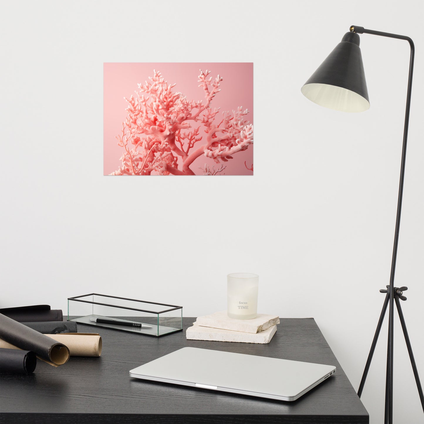 Bloom of the Depths Coral Photorealistic Painting - Digital Artwork Loose Art Print