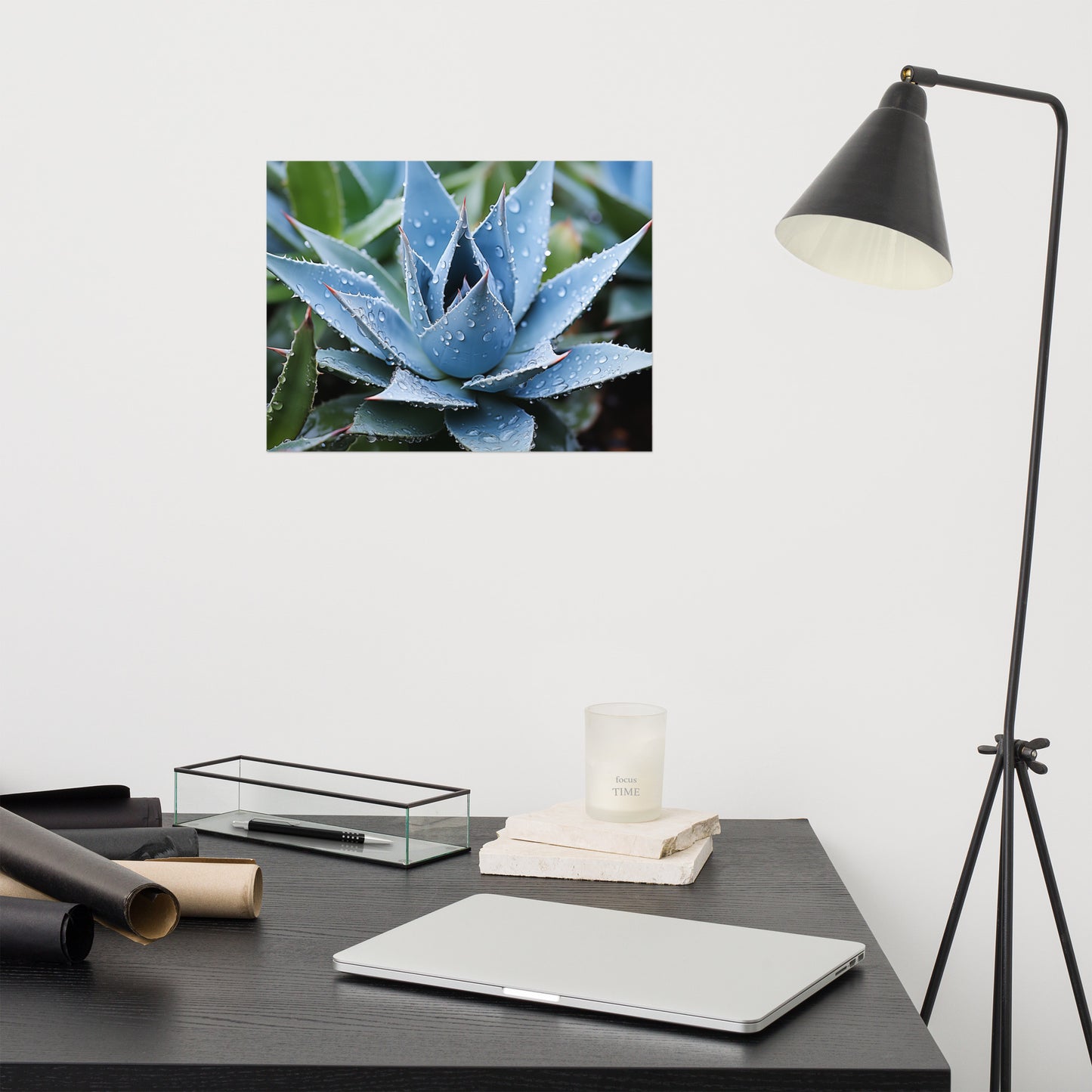 Botanical Painting: Delicate Agave Botanical Rustic Photorealism - Digital Artwork Loose Art Print