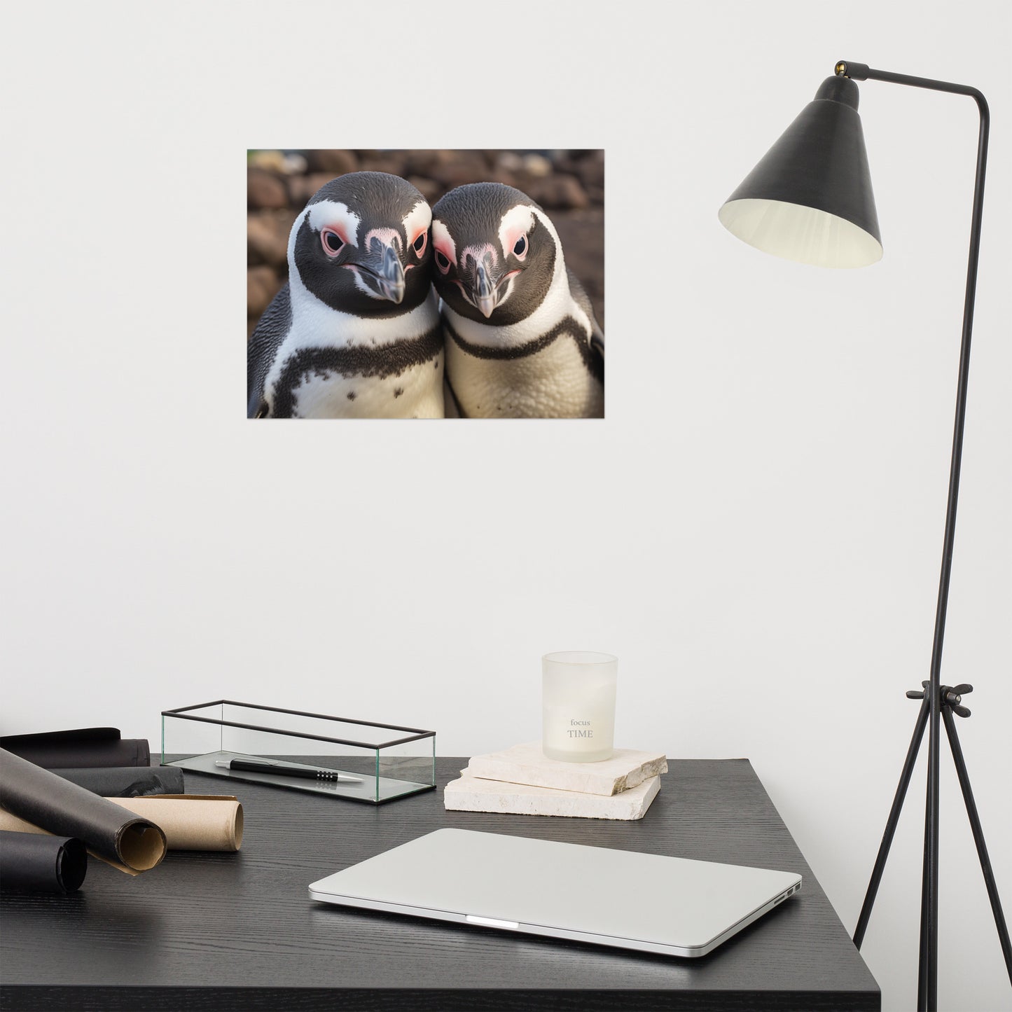 Penguin Art: Double Trouble Photorealism - Digital Artwork Loose Print