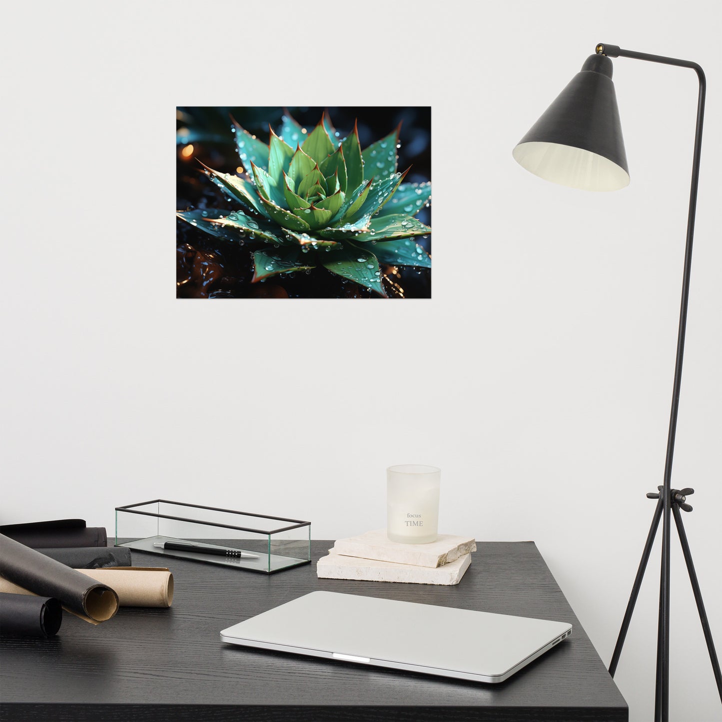 Botanical Wall Prints: Emberglow Succulent Surreal - Digital Artwork Loose Art Print