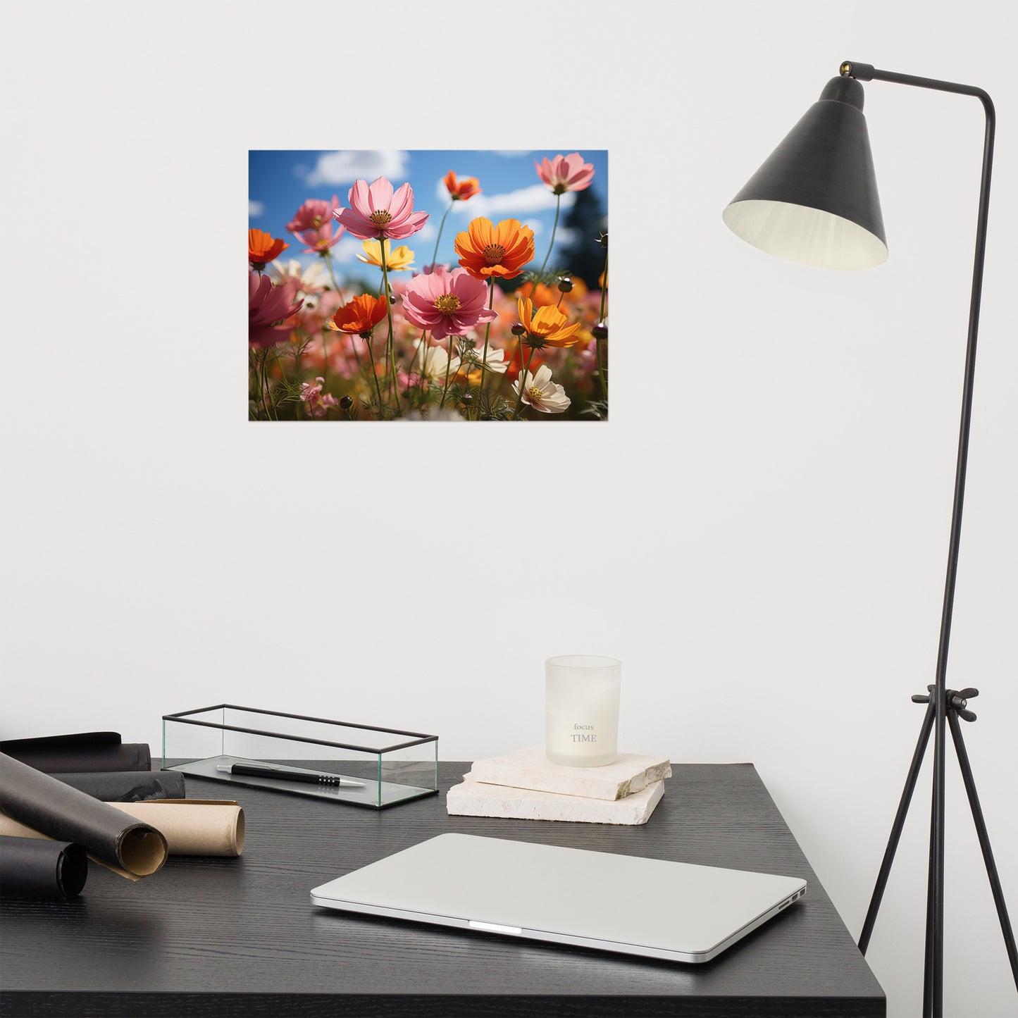 Wall Decor Farmhouse Style: Eternal Flower Meadow Flowers Photorealism - Digital Artwork Loose Art Print