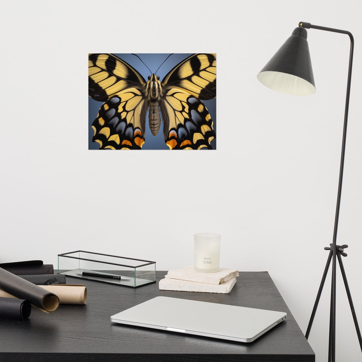 Flutter of Fancy Swallowtail Butterfly Close-up Photorealism - Digital Artwork Loose Art Print