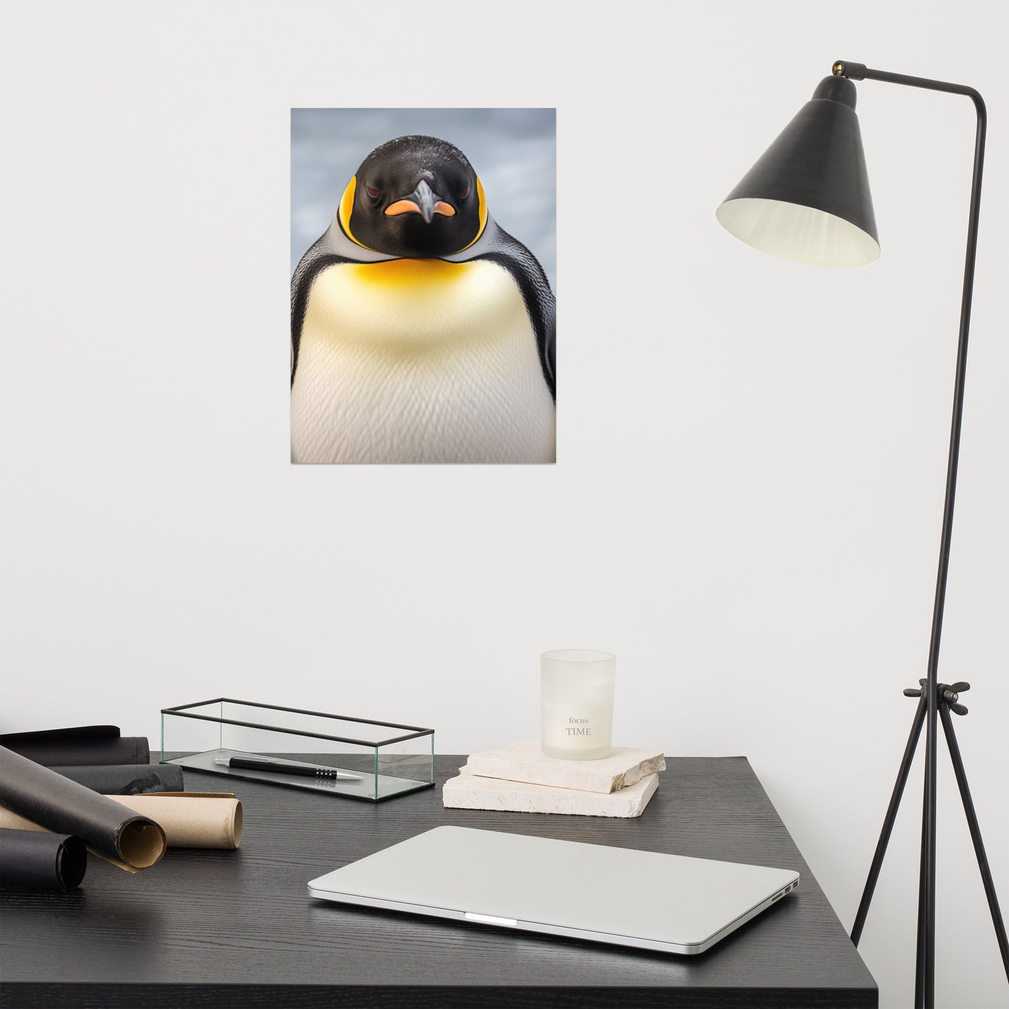 Frigid Fury Penguins Photorealism - Digital Artwork Loose Art Print