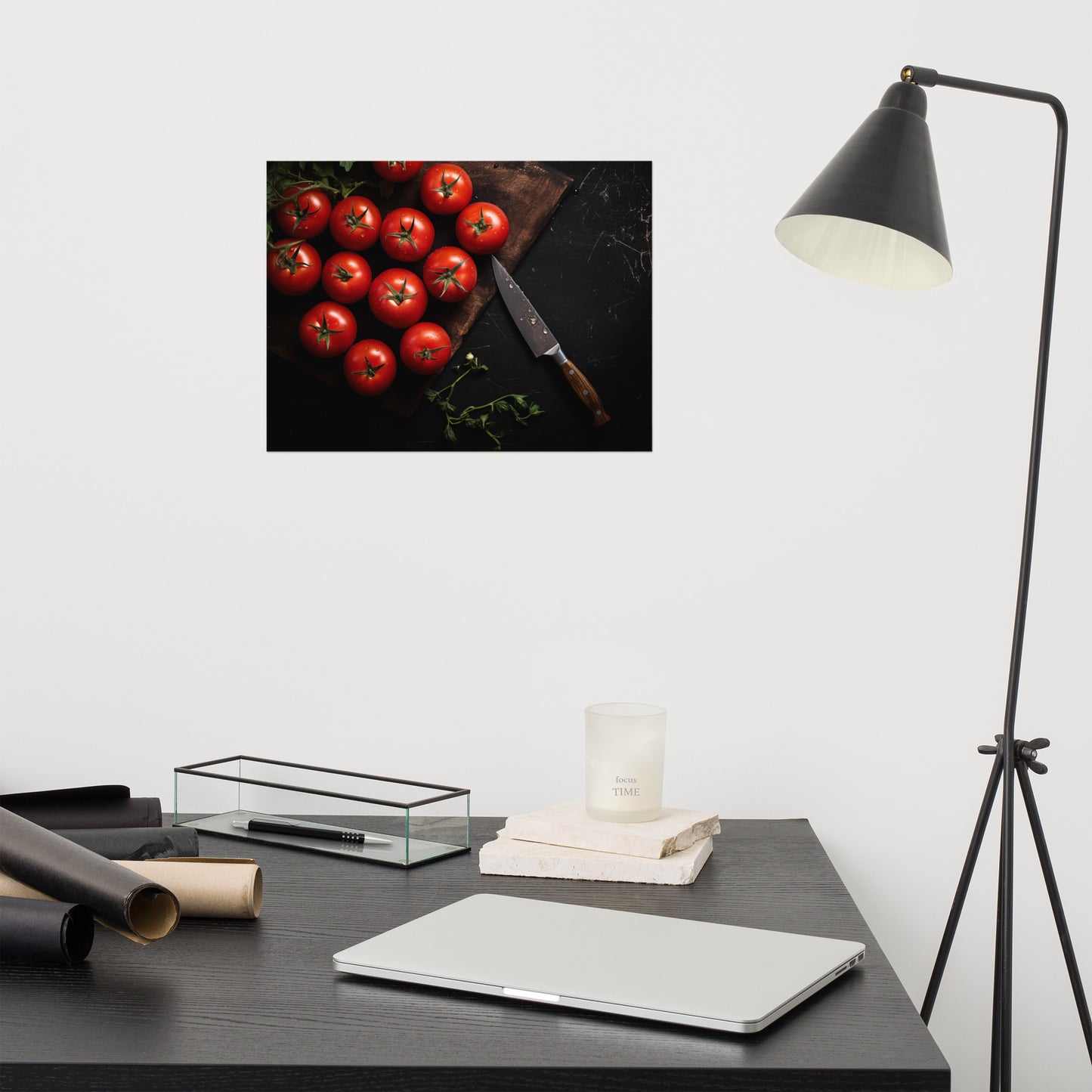 From Vine to Table Tomatoes Photorealism - Digital Artwork Loose Art Print