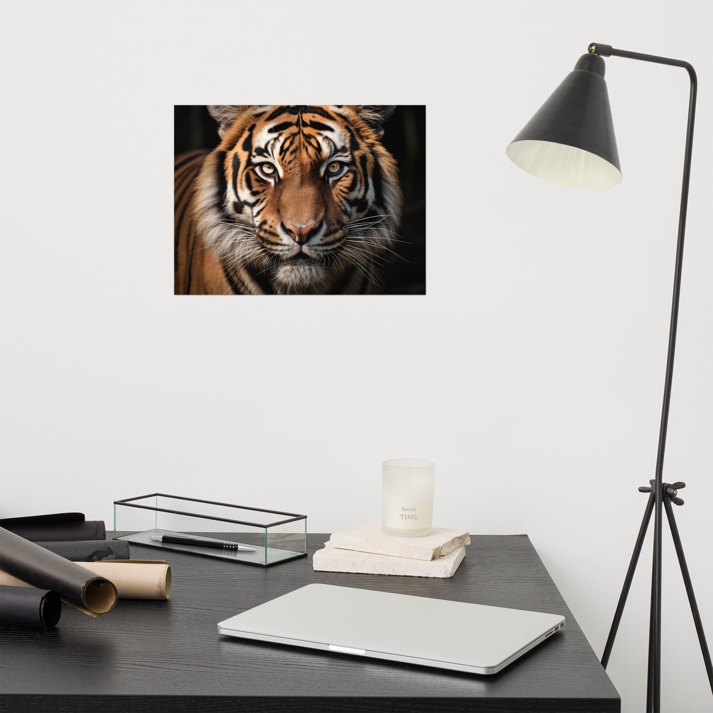 Ghost of the Jungle Tiger Photorealism - Digital Artwork Loose Art Print