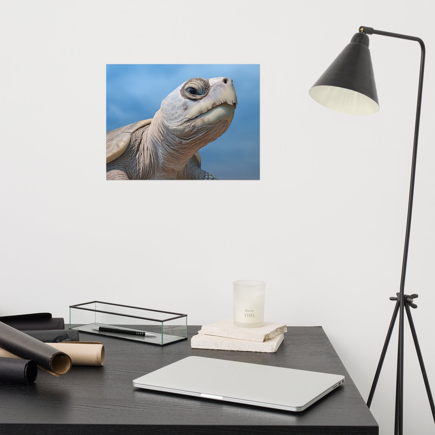 Ghost of the Sea Kemps Ridley Sea Turtle Coastal Photorealism - Digital Artwork Loose Art Print