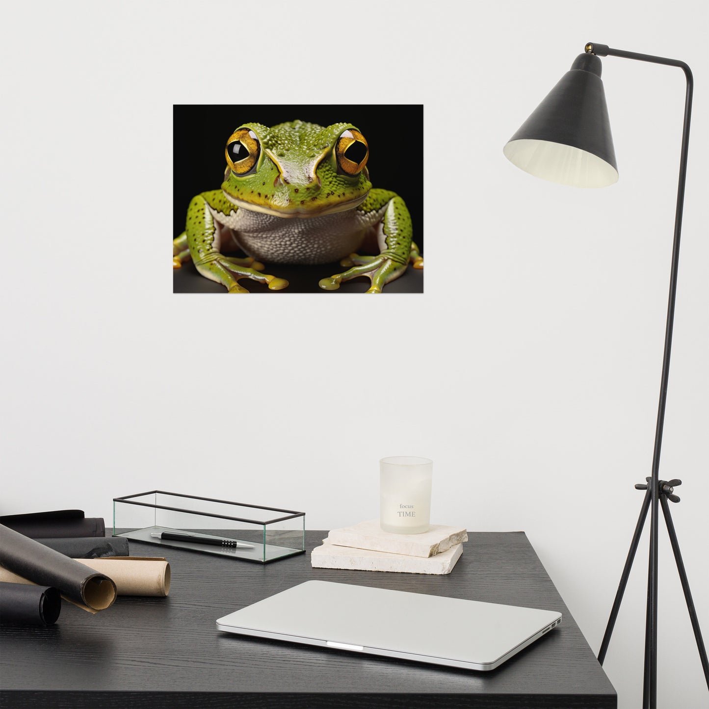 Goggle Eyes Hylidae Tree Frog Photorealism - Digital Artwork Loose Art Print