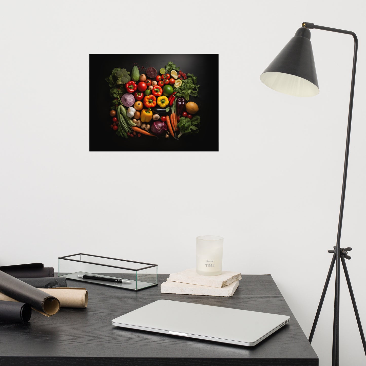 Harvest Hues Vegetable Photorealism - Digital Artwork Loose Art Print