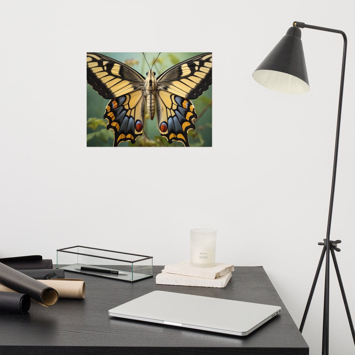 Kaleidoscope of Color Swallowtail Butterfly Close-up Photorealism - Digital Artwork Loose Art Print