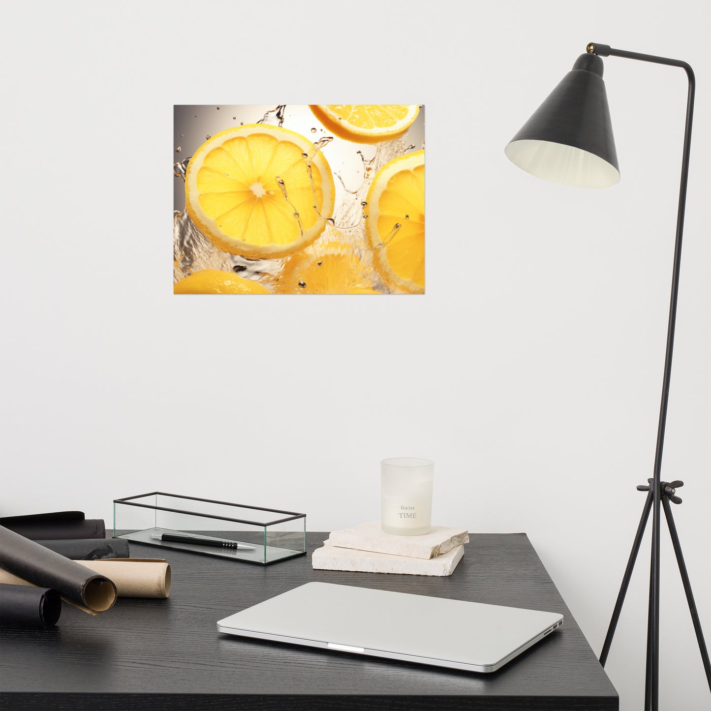 Lemon Zest Photorealism - Digital Artwork Loose Art Print