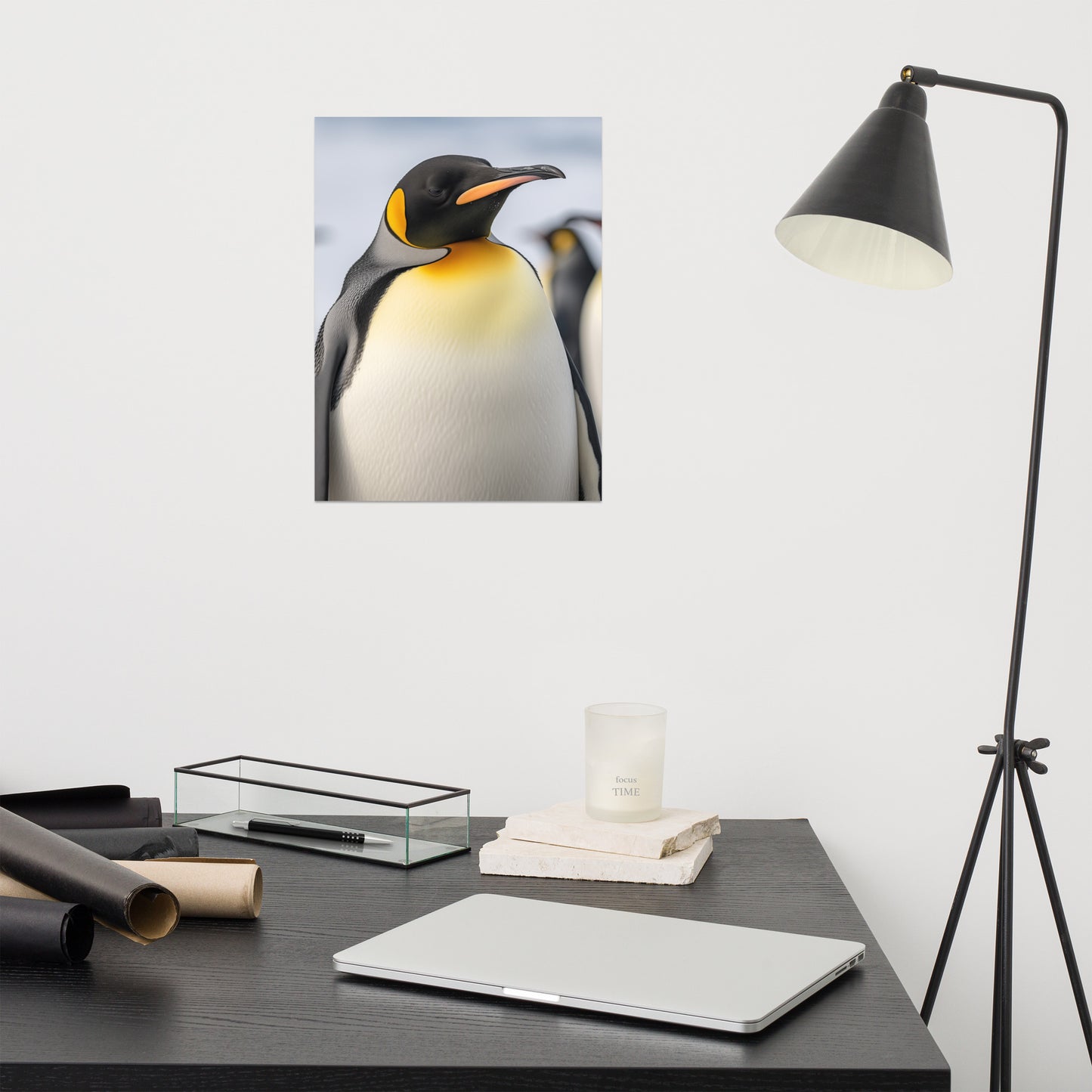 Majestic Penguin Glare Photorealism - Digital Artwork Loose Art Print