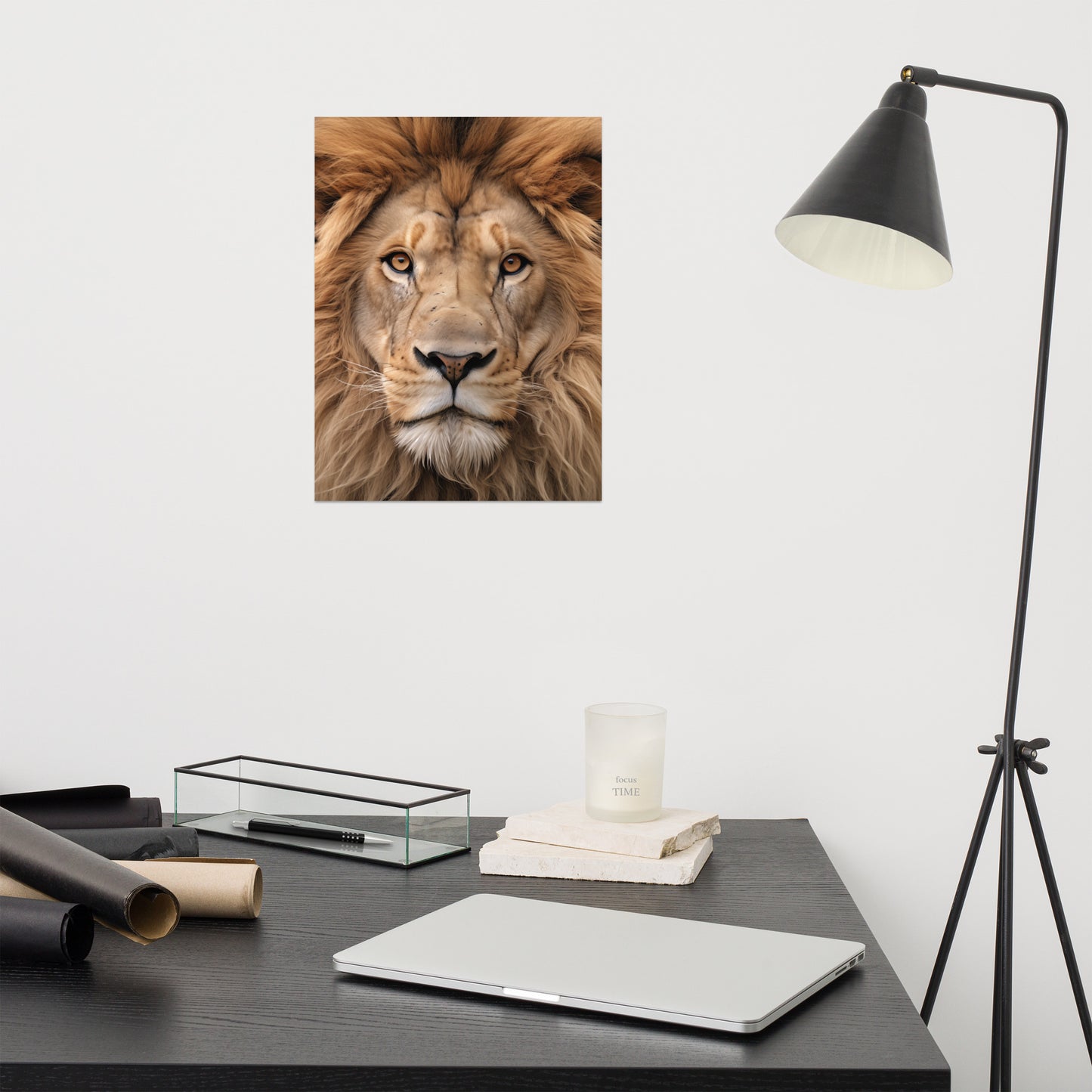 Mane Attraction Lion Photorealism - Digital Artwork Loose Art Print