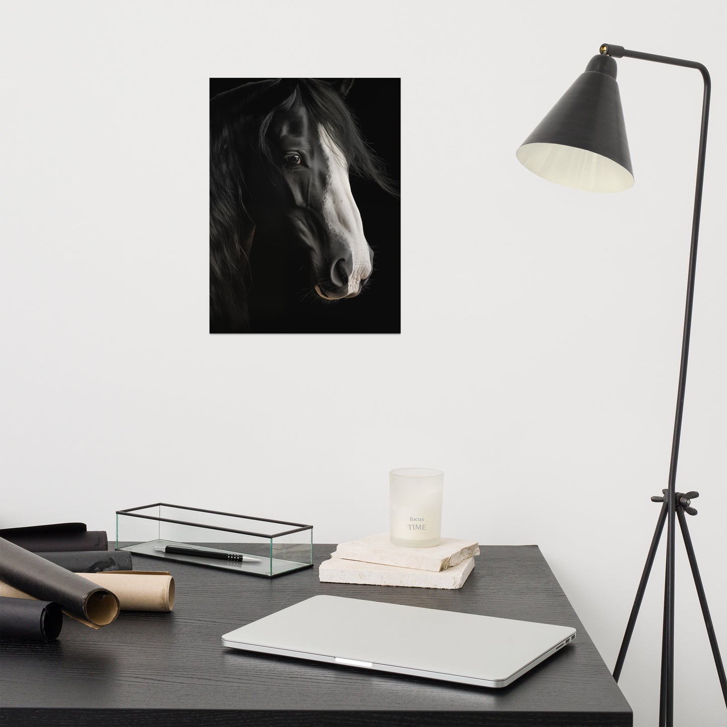 Moonlit Mane Photorealism - Digital Artwork Loose Art Print