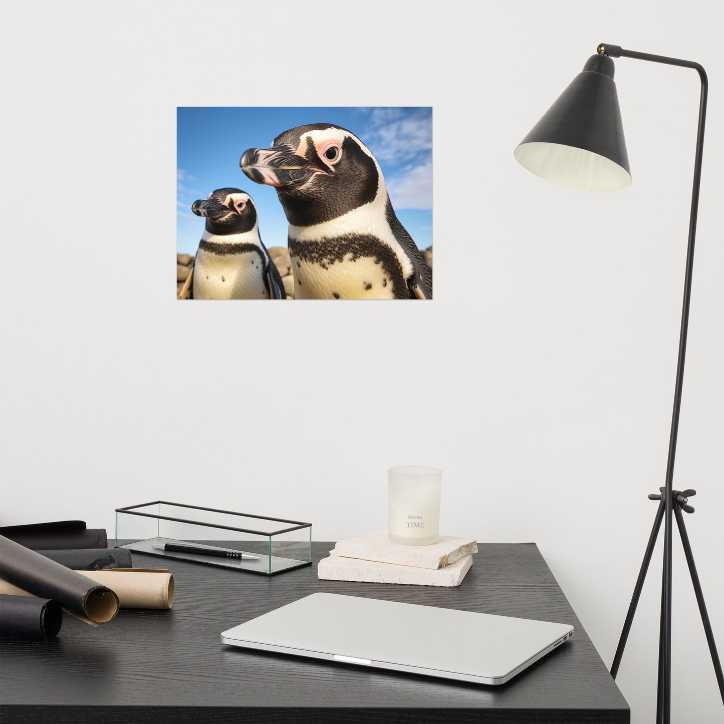 Penguin Pals Photorealism - Digital Artwork Loose Art Print