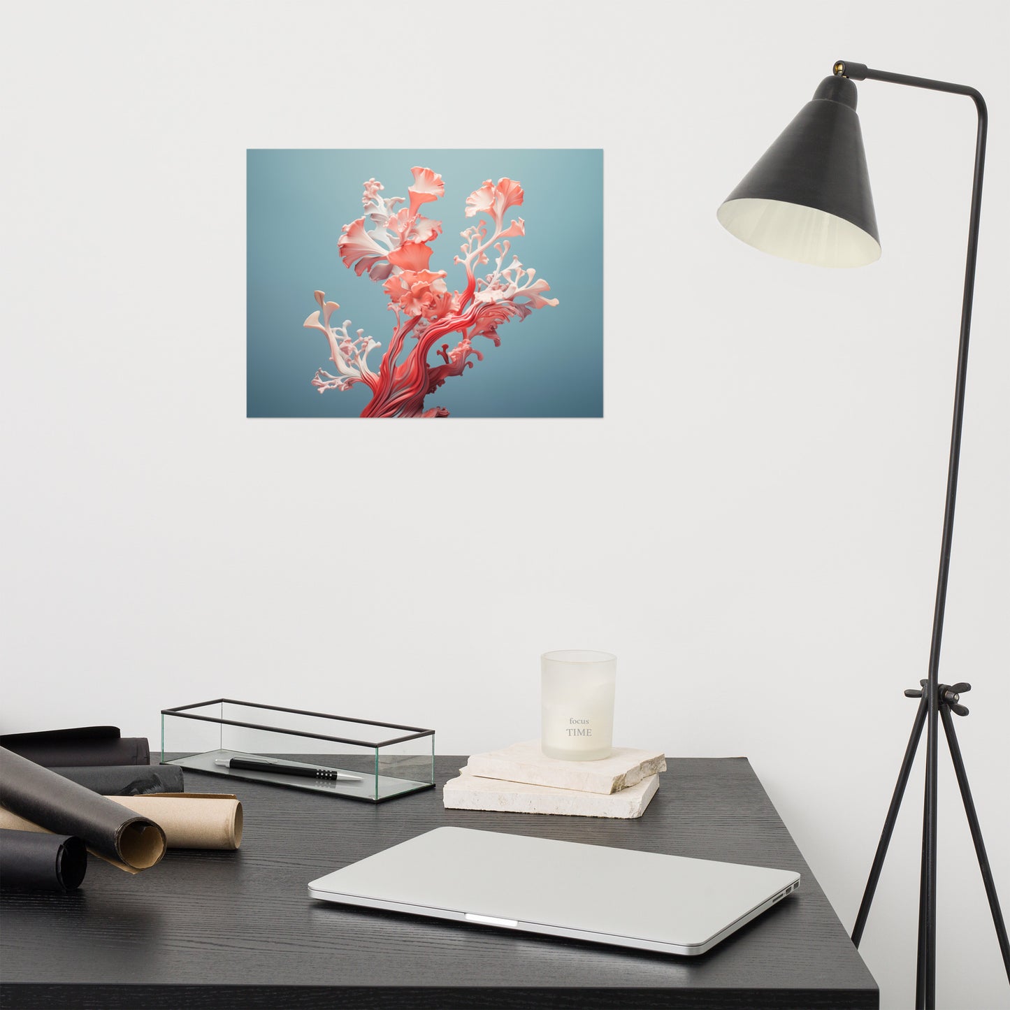 Sea Bloom Coral Photorealism - Digital Artwork Loose Art Print