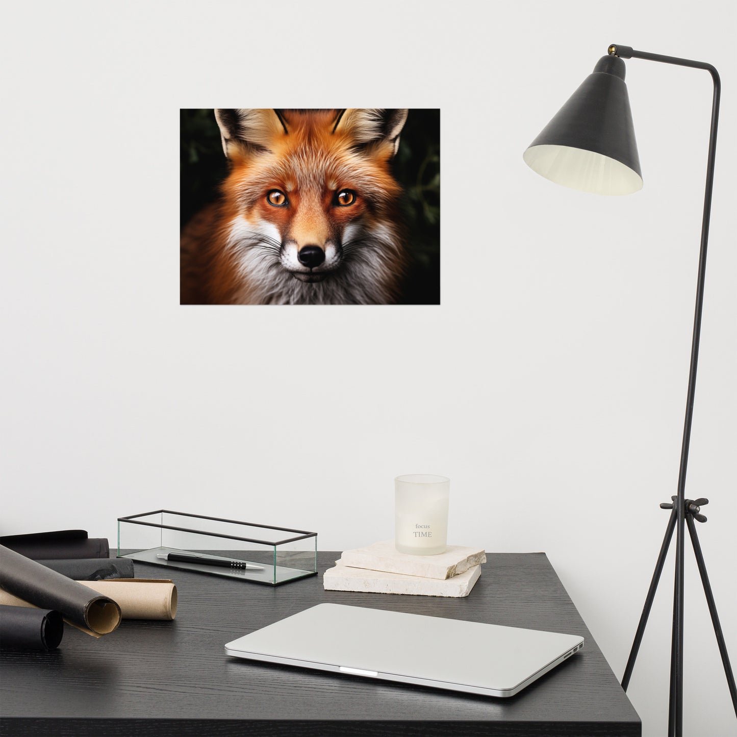 The Fox's Spirit - Red Fox Portrait Photorealism - Digital Artwork Loose Art Print