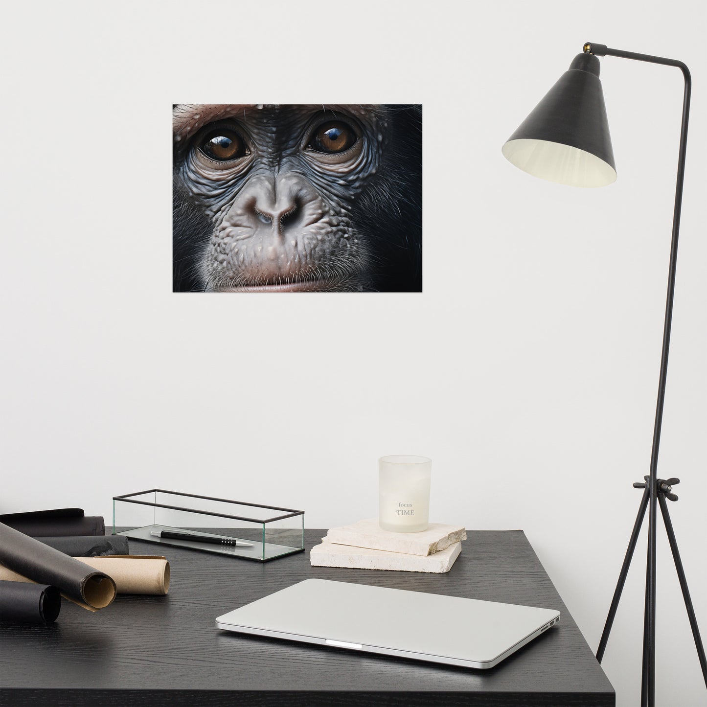 The Chimpanzee Who Stole My Heart Close-up Photorealism - Digital Artwork Loose Art Print