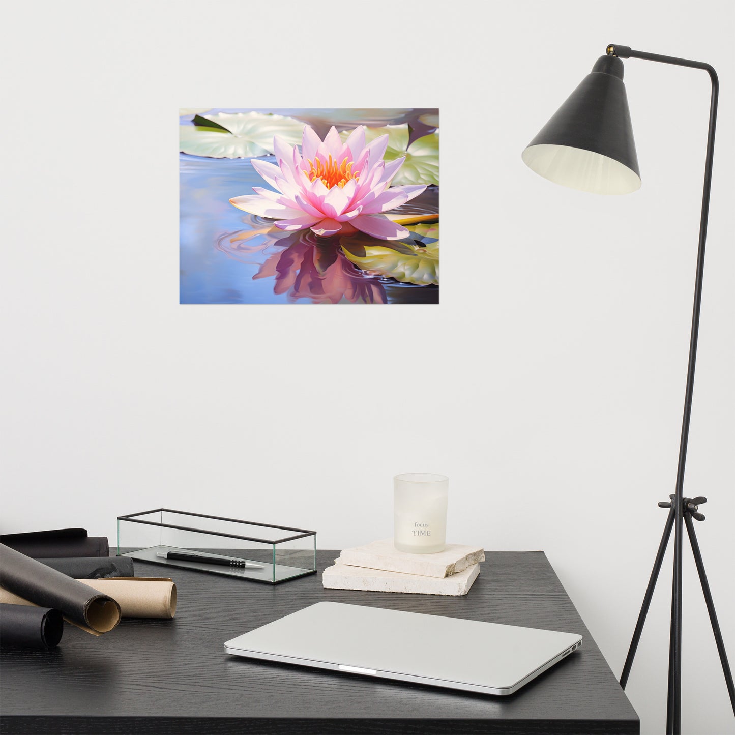 The Lotus and the Light Oil Painting - Digital Artwork Loose Art Print