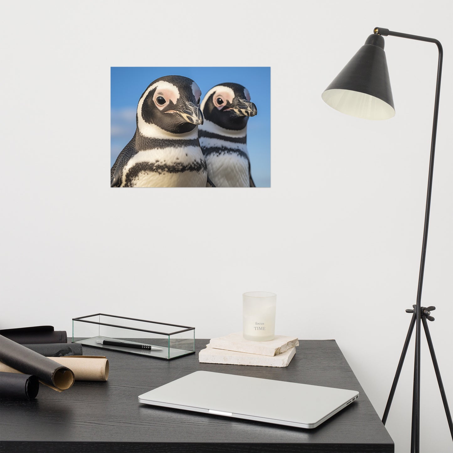 Together Forever Penguins Photorealism - Digital Artwork Loose Art Print