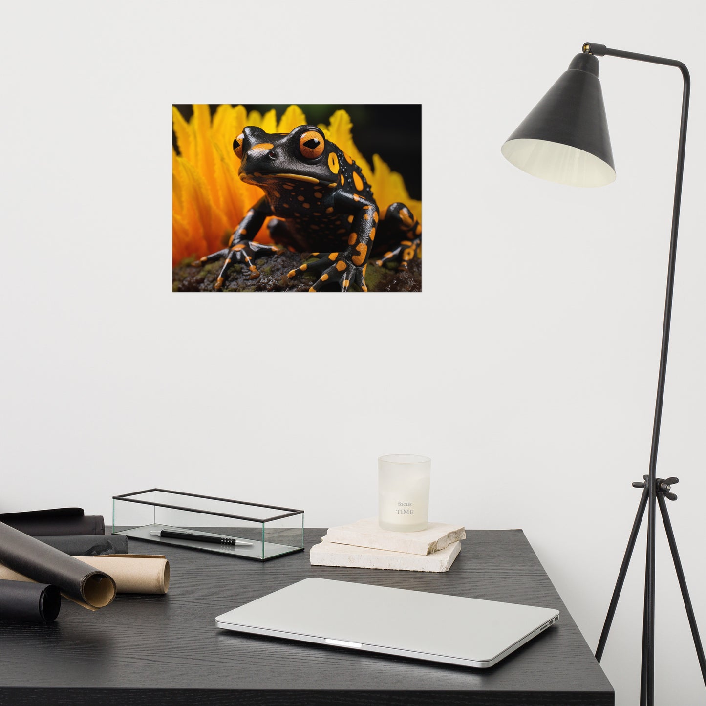 Toxic Treasure Dart Frog Photorealism - Digital Artwork Loose Art Print