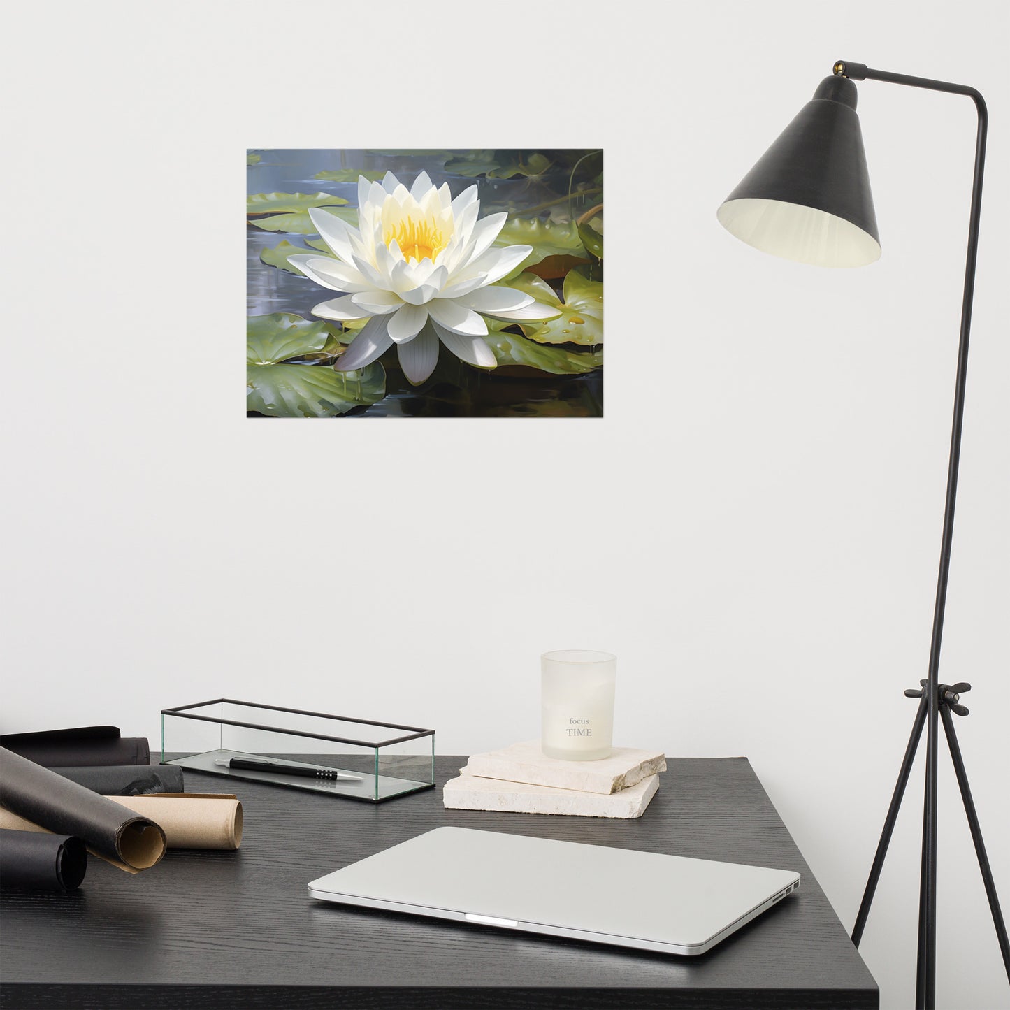 Tranquil Bloom Oil Painting - Digital Artwork Loose Art Print