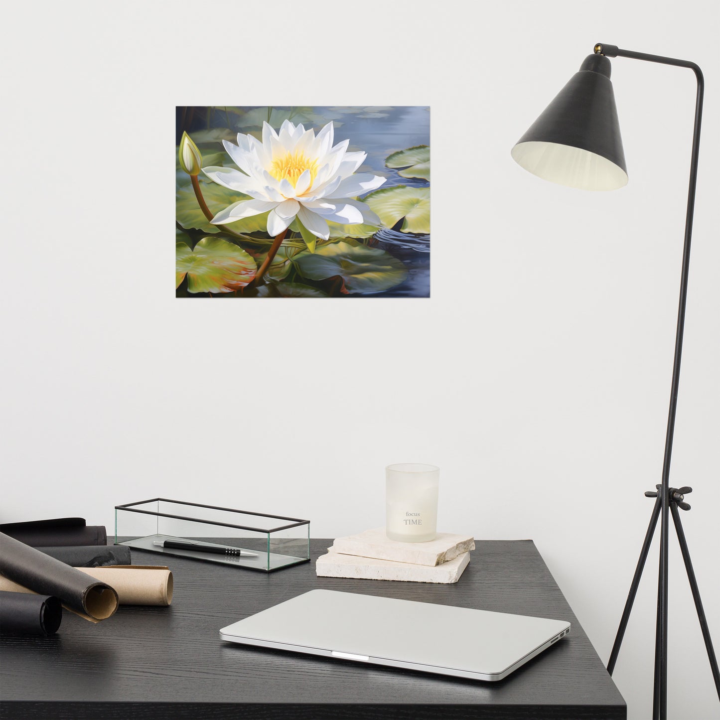 Whispers of the Water Lily Oil Painting - Digital Artwork Loose Art Print